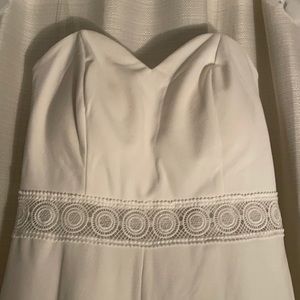 Strapless Ivory Jumpsuit, Size M
